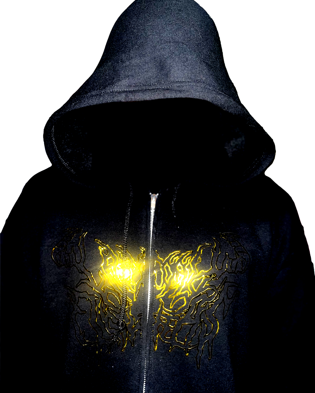 Gold Foil Zipper Hoodie - Snow White
