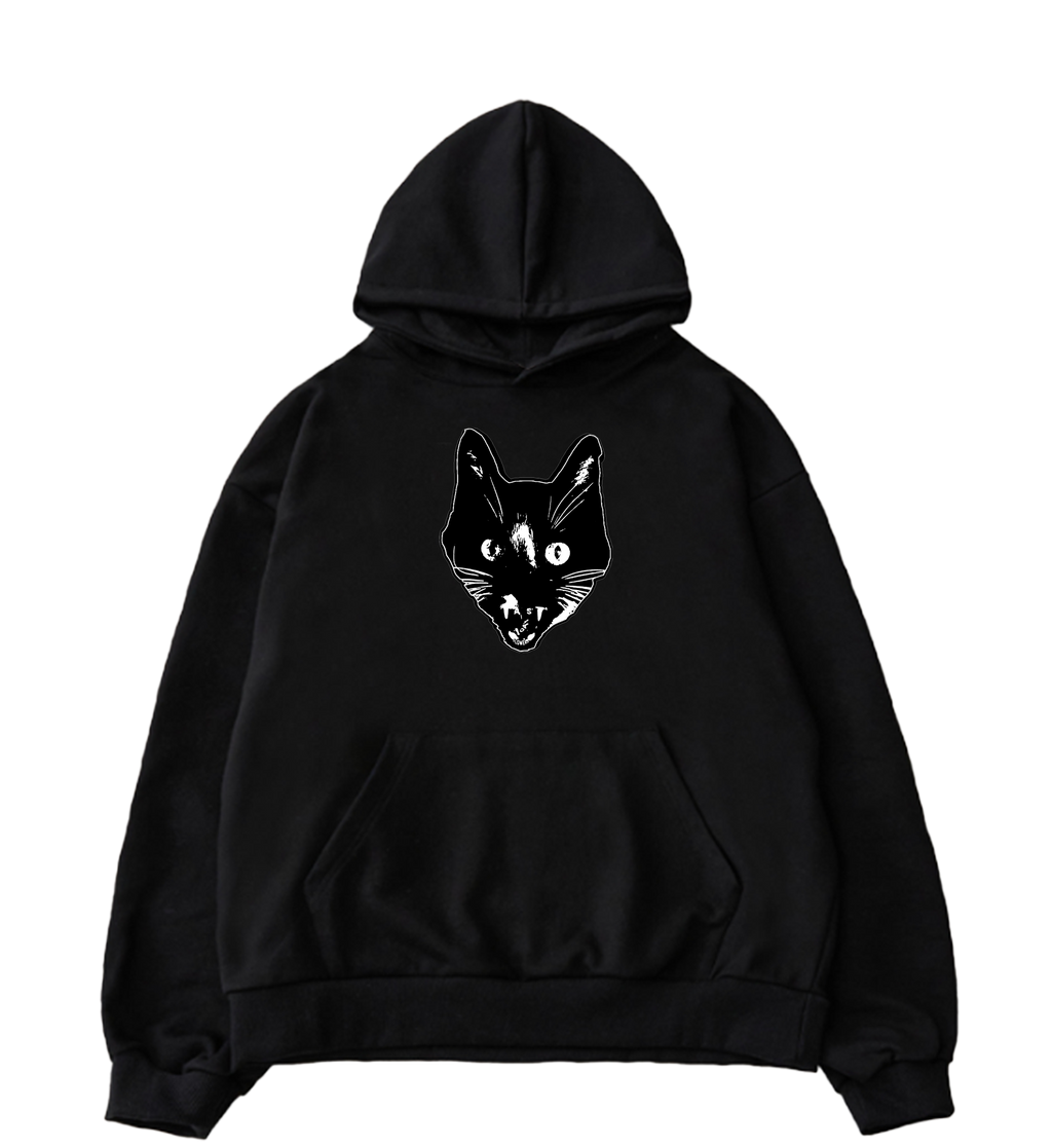 Big Cat Hoodie - Jet Black