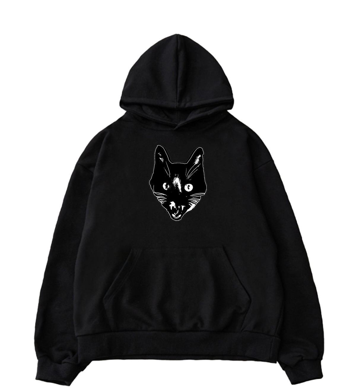 Big Cat Hoodie - Jet Black