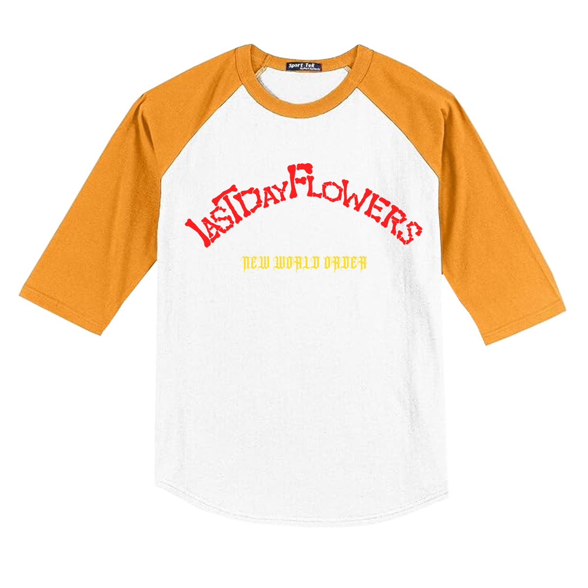 Bone Letter Baseball 3/4 Sleeve Tee - Yellow