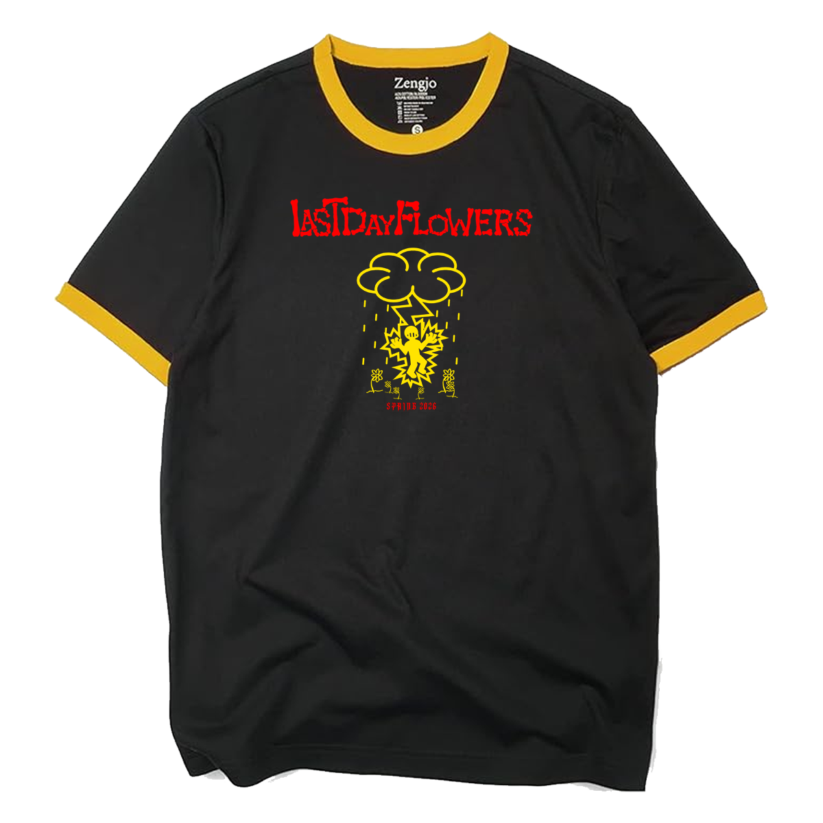 'Storm' Ringer T-Shirt - Black/Yellow